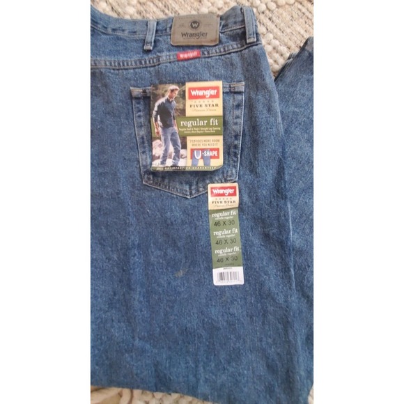 Wrangler Jeans 46WX30L Five Star‎ Premium Regular Fit Straight Leg NWT New - Picture 2 of 6